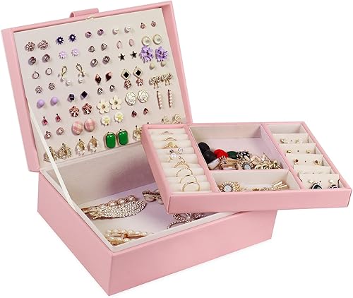 Joyero para mujer, organizador de aretes, caja organizadora de joyas, cajas de almacenamiento de joyas, caja de joyería para aretes, caja de joyería