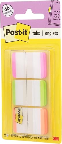 Miniatura 2 de Post-it Pestañas, 1 pulgada, forrado, rosa, verde, naranja, 22 pestañas/color, 66 pestañas/dispensador sobre la marcha (686L-PGO)