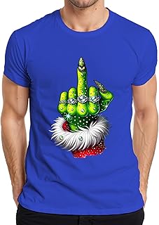Grinch - Camiseta para hombre con el dedo medio con purpurina