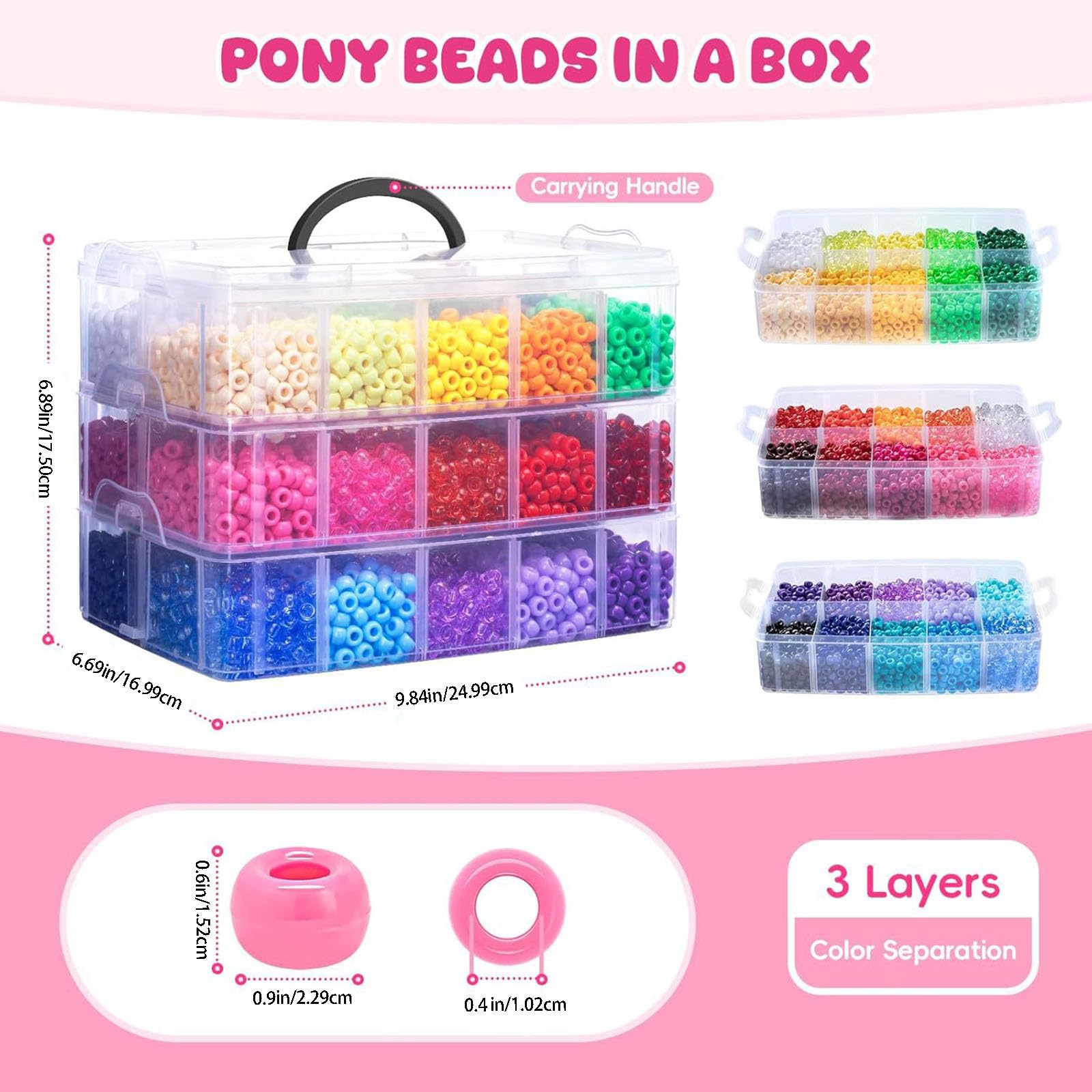 Perles d ' espacement de Couleurs Assorties avec Rangement