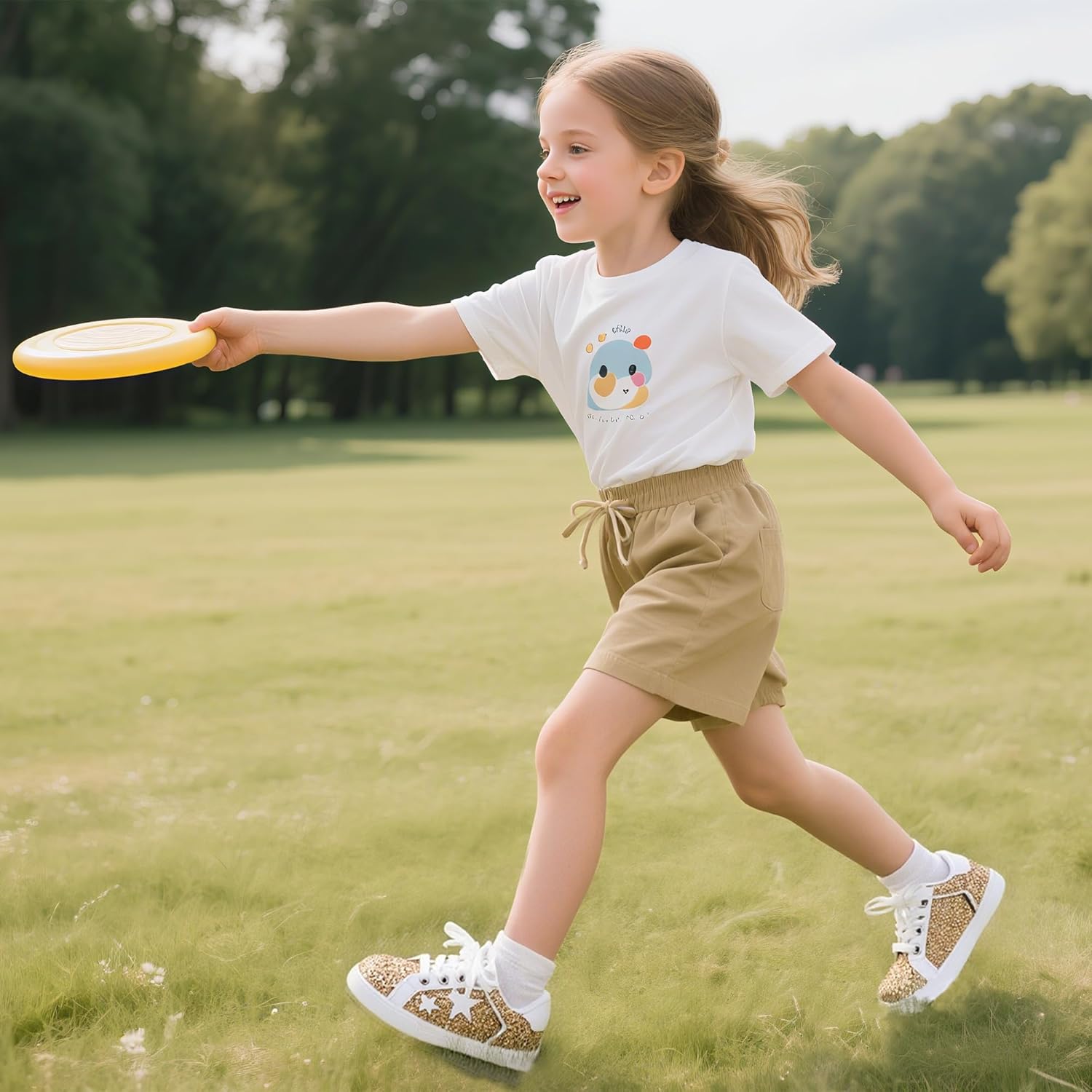 GINFIVE Toddler Girls Sneakers Little Girls Slip On Shoes Glitter Sneakers Toddler - Image 2