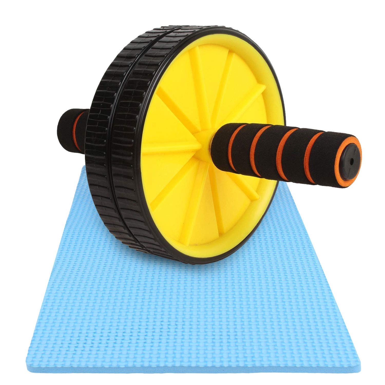 Zuperia® Home and Gym Ab Roller | Indoor Ab Wheel for Abs Workouts | Dual Abdominal Exercise | Core Workouts for Men and Women (With 6 MM Safe Knee Mat, Yellow Roller) (B08CDJ4BMW) Amazon Price History, Amazon Price Tracker