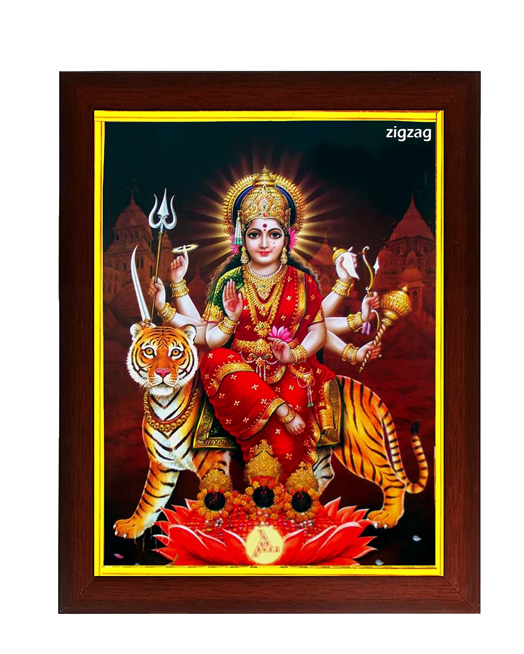 Cadre Durga Maa Sherawali pour créer un coin Pooja apaisant à la maison
