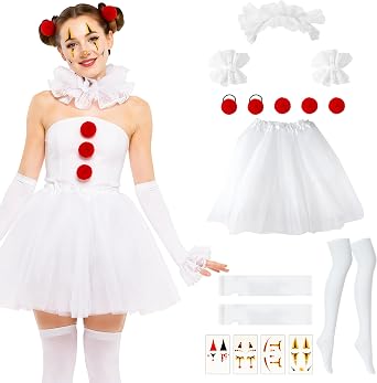 Halloween Clown Costume Accessories Set for Women Cosplay Supplies