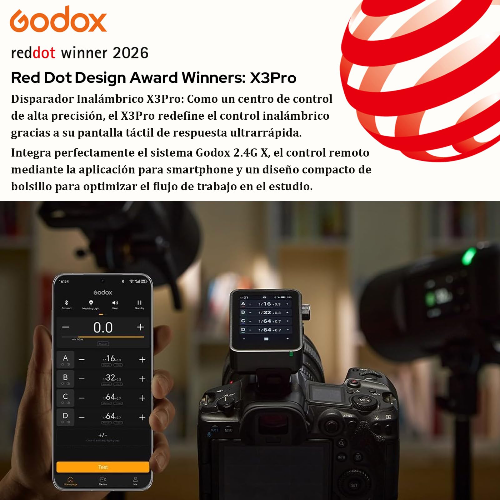 GODOX X3 Pro C Disparador de Flash TTL para Cámaras Canon R5 R6II R8 R10 R7