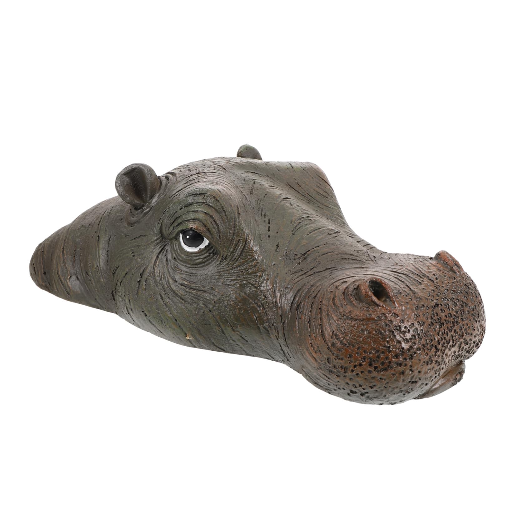 Décoration bassin originale avec cette tête hippopotame flottante résine