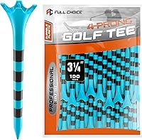 FULLCHOICE Plastic Golf Tees 100 Pack 3-1/4" - Durable 4-Prong Design, Low Friction for Longer Drives & Stability