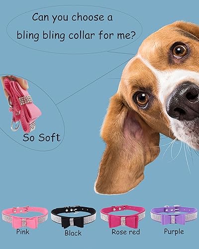 Miniatura 2 de Collar brillante para perros pequeños, medianos y grandes, collares de perro con corona de diamantes de imitación para perras y perros machos,
