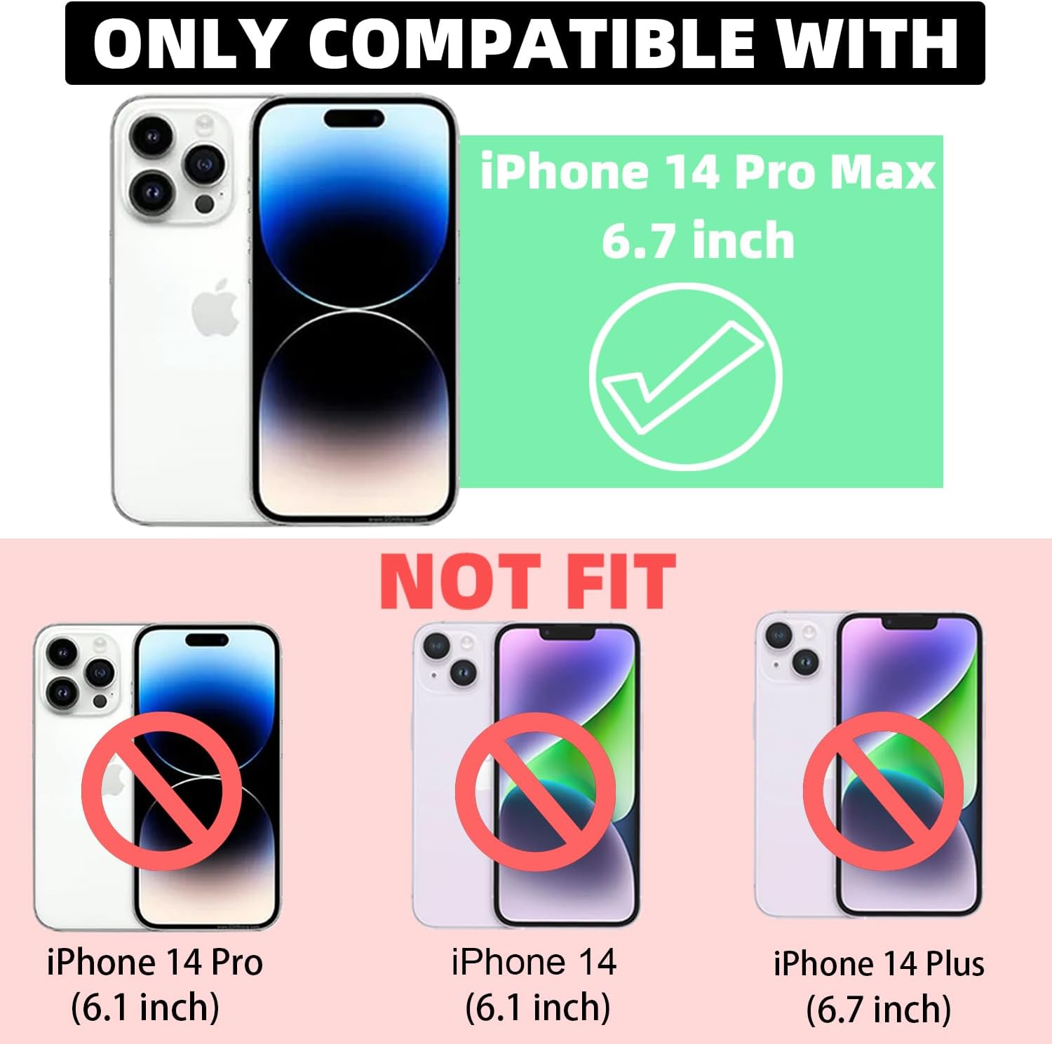 for iPhone 14 Pro Max Case Magnetic,for Women Girls Soft Cute Wave Frame Curly Shape Love Heart Luxury Plating Phone Case Compatible with MagSafe Shockproof Back Cover 6.7"-Hot Pink - Image 2