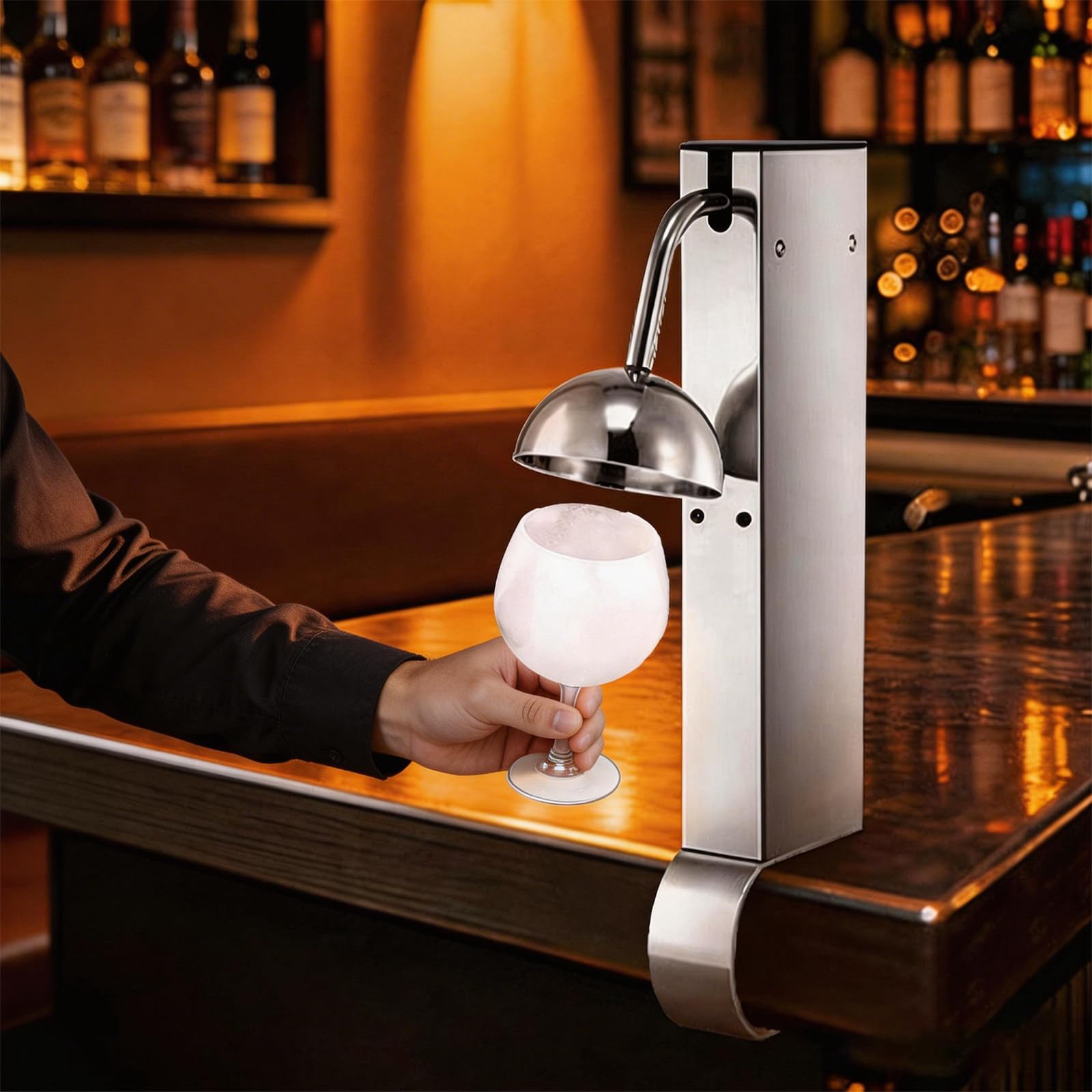 Refroidisseur de boissons de comptoir en acier inoxydable compact pour bars et cafés