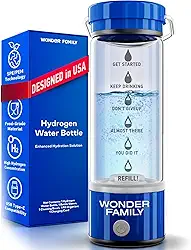 Gerador de garrafa de água de hidrogênio 5 em 1 conjunto grande – hidrogenador de água portátil, máquina de água hidrogenada de vidro com alta concentração de H2, tecnologia SPE/PEM – 35