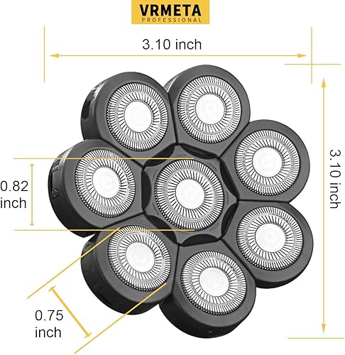 Miniatura 7 de VRMETA Versión mejorada de 8 cuchillas de repuesto para afeitadora Freedom Grooming 8D de repuesto para afeitadora de 8 cabezales de afeitadora