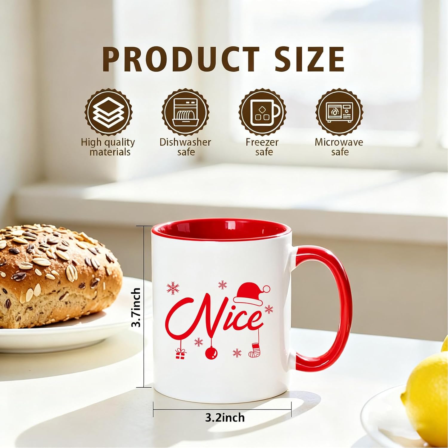 Jogskeor Set of 2 Christmas Coffee Mugs 11oz, Naughty Nice Coffee Mugs, Holiday Christmas Gifts for Women Sister Friends - Image 7