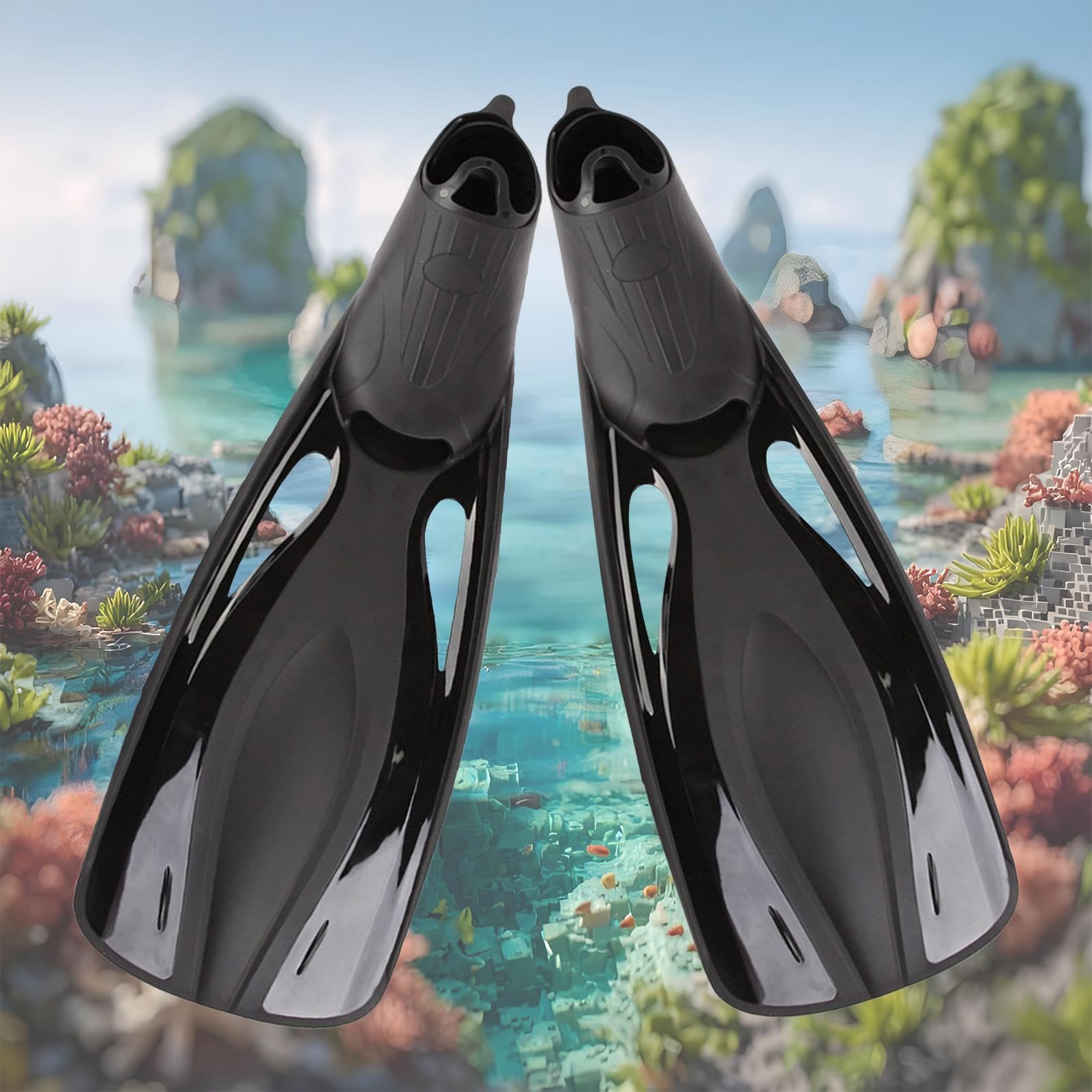 Aletas de snorkel – Aletas de natación | Aletas de entrenamiento suave | Aletas de entrenamiento para adultos | 1 par de aletas de buceo ajustables – Equipo de entrenamiento para piscina de playa Sea