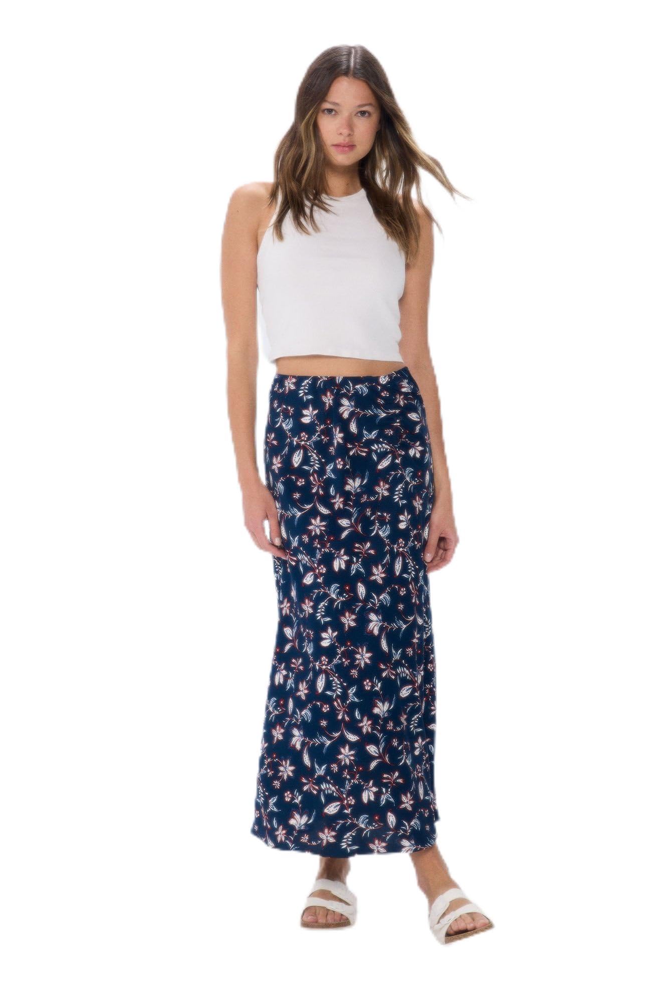 SPRINGFIELD Women's 6888772 Printed midi Skirt, Smoky Blue, 42