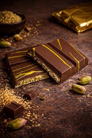 Beyoglu Dubaco Dubai Chocolate Bar - Dubai Style Chocolates - Milk Chocolate Bars - Creamy Dubaco Chocolates - Pistachio Cream & Crispy Kadayif Filling - 1 Box - 72 Piece, 3.35 oz (95g)
