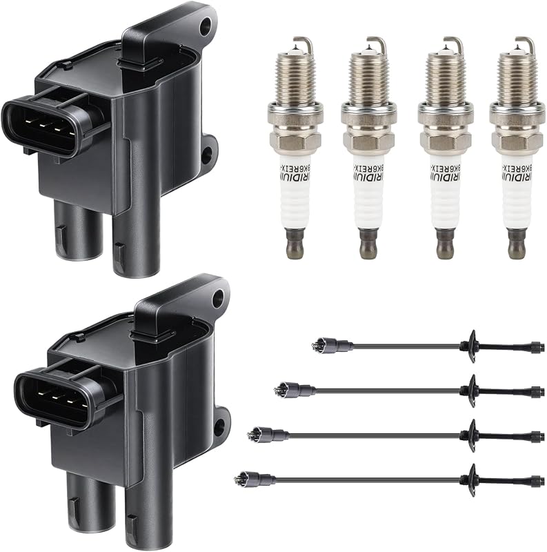 Kit de bobinas de ignição Motorevo UF180 para Toyota Camry, Solara e RAV4 2.2L – 2 bobinas, 4 velas e 4 cabos