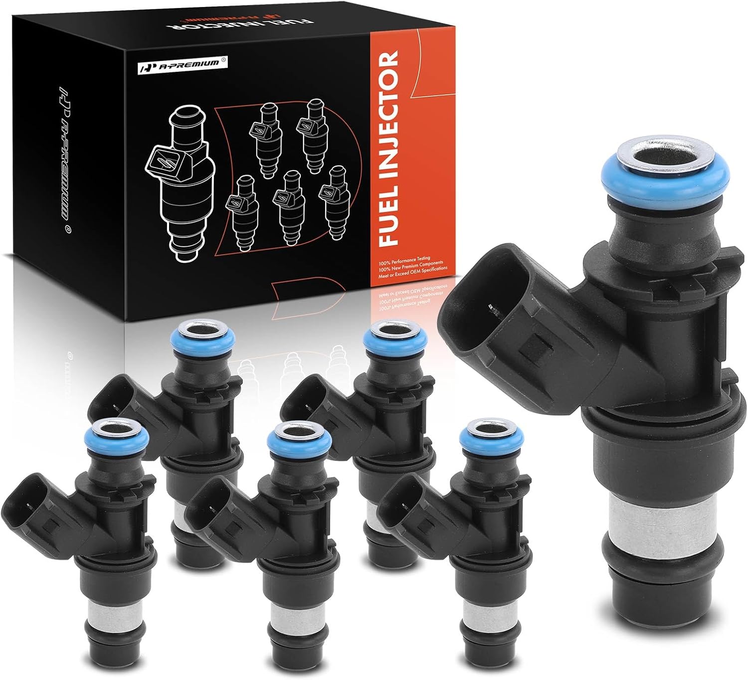 A-Premium Set of 6 Fuel Injectors Compatible with Chevy Malibu 2004-2006, Uplander 2005-2006 & Buick Terraza 2005-2006, Rendezvous 2006-2007 & Pontiac G6/Montana 2005-2006 & Saturn Relay 2005-2006