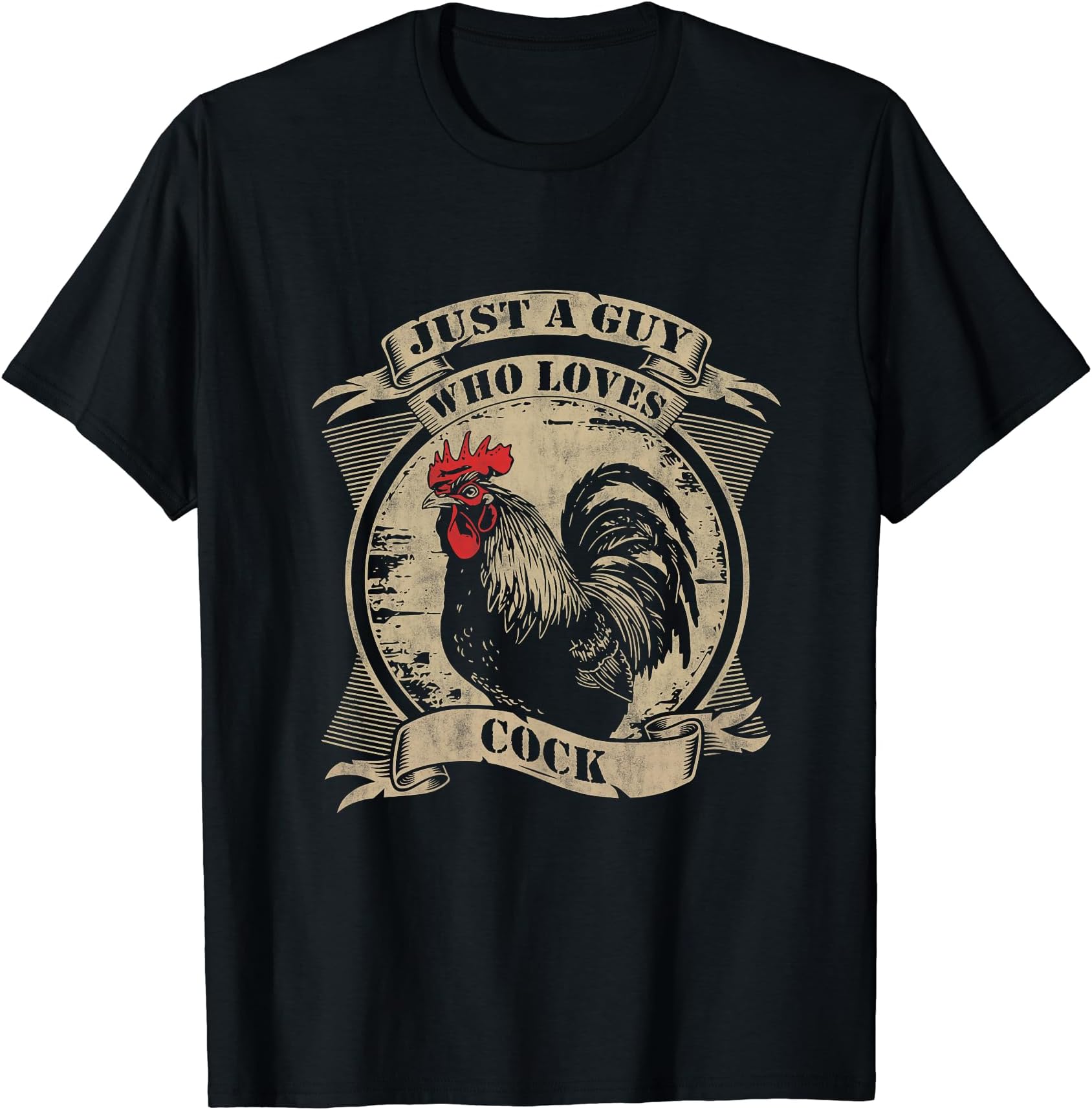 Just A Guy Who Loves Cock Vintage Cool ChickenAgriculture T-Shirt