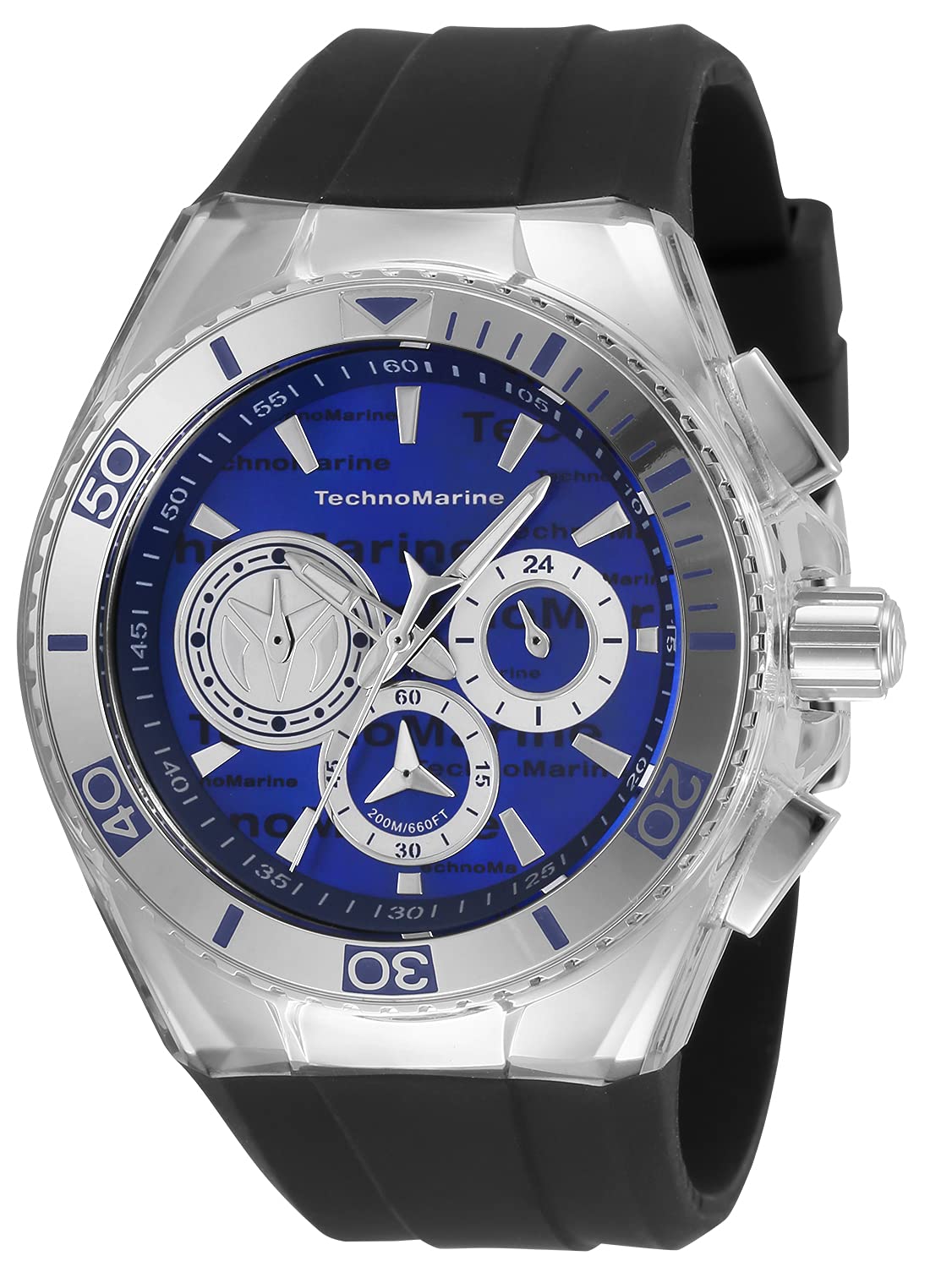 TechnomarineMen's Cruise California Stainless Steel Quartz Watch with Silicone Strap, Black, 29.1 (Model: TM-120024),