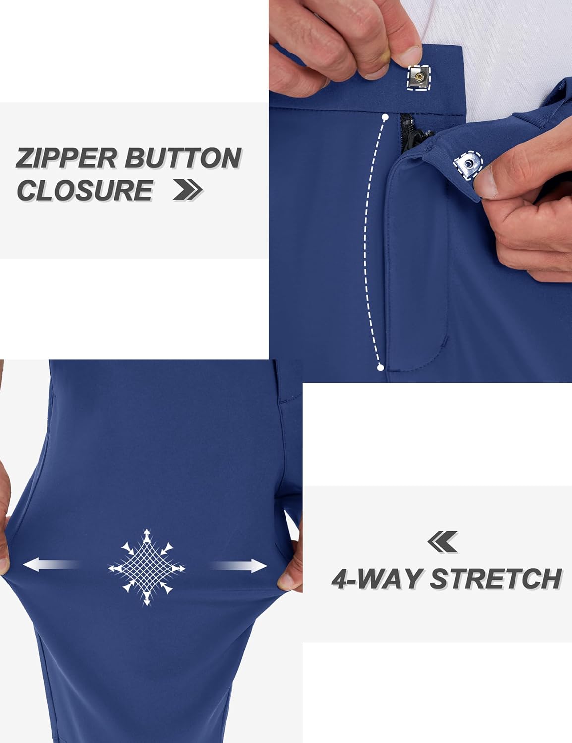 TACVASEN Winter Golf Pants for Men Fleece Lined Work Business Casual Dress Slacks Water Resistant Stretch Warm Trousers - Image 5