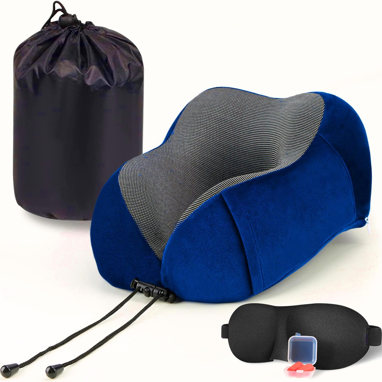 FAMINESSFAMINESS Travel Pillow Memory Foam Neck Pillow Support Pillow Comfortable Support Head Cushion Flight Pillow Special Designed Neck Chin Support for Plane & Car & Office Sleeping