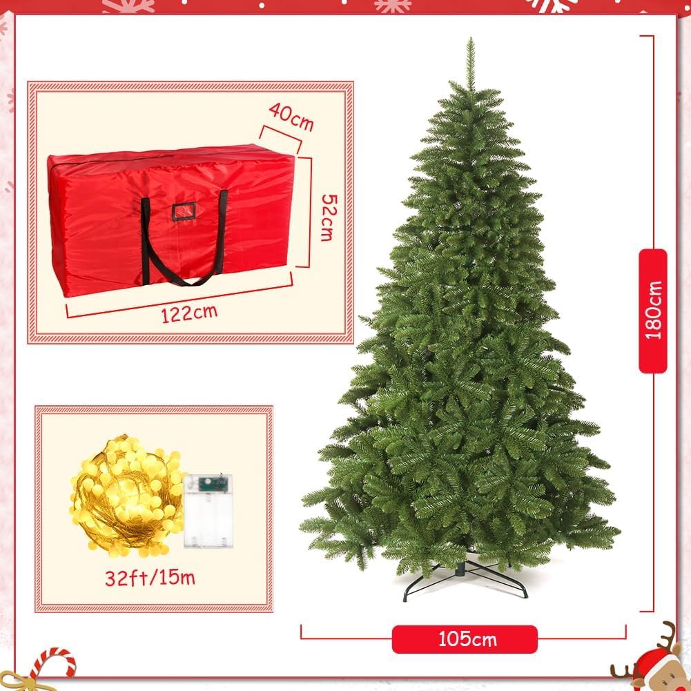 Amazon.co.jp: yazi クリスマスツリー 180cm 1000枝豪華増量 ヌード