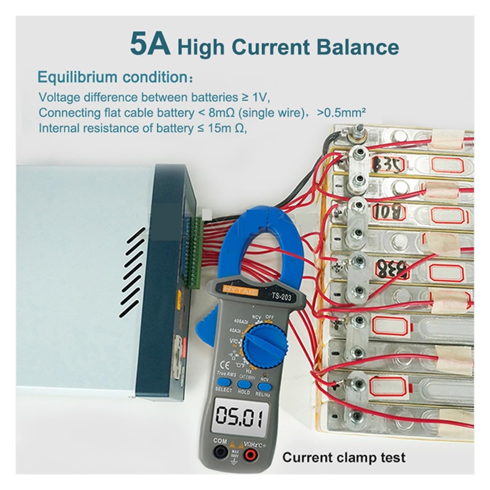 Tester Batteria, 5616 Regolatore di bilanciamento della batteria Riparazione della capacità del pacco batteria al litio 5A Bilanciamento della batteria del veicolo di nuova energia corrente