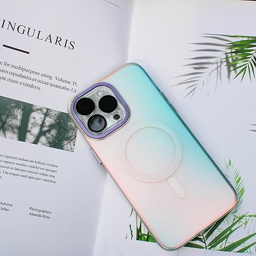 Miniatura 5 de YMHML Magsafe - Funda 3 en 1 para iPhone 14 Pro Max con protector de pantalla y protector de lente de cámara de vidrio templado, bonita funda