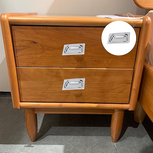 Miniatura 3 de Mango empotrable con resorte (4.33 pulgadas), 1 unidad, mango rectangular de pintura en aerosol de hierro, para caja de herramientas de pecho de