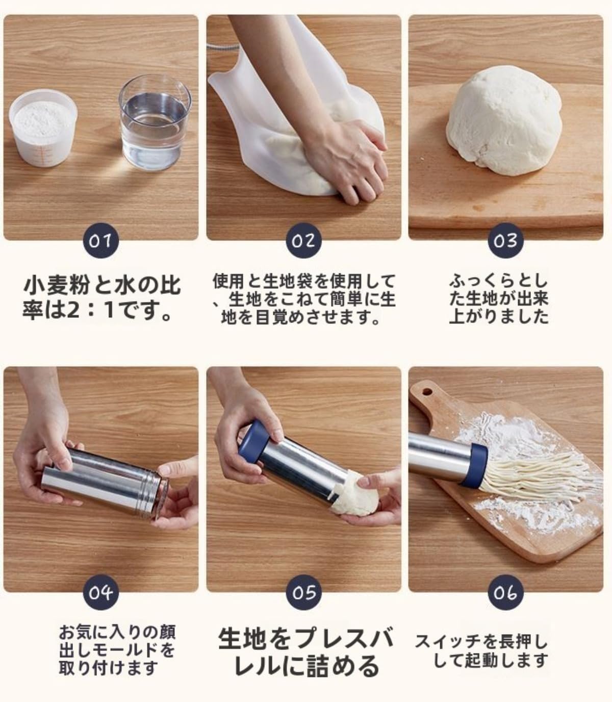 手持ち式 自動製麺機 家庭用 DIY 電動製麺機 5個の金型付き 洗いやすい 携帯型 &ndash; 超微細 電動圧搾機 自動圧搾 便利操作 簡