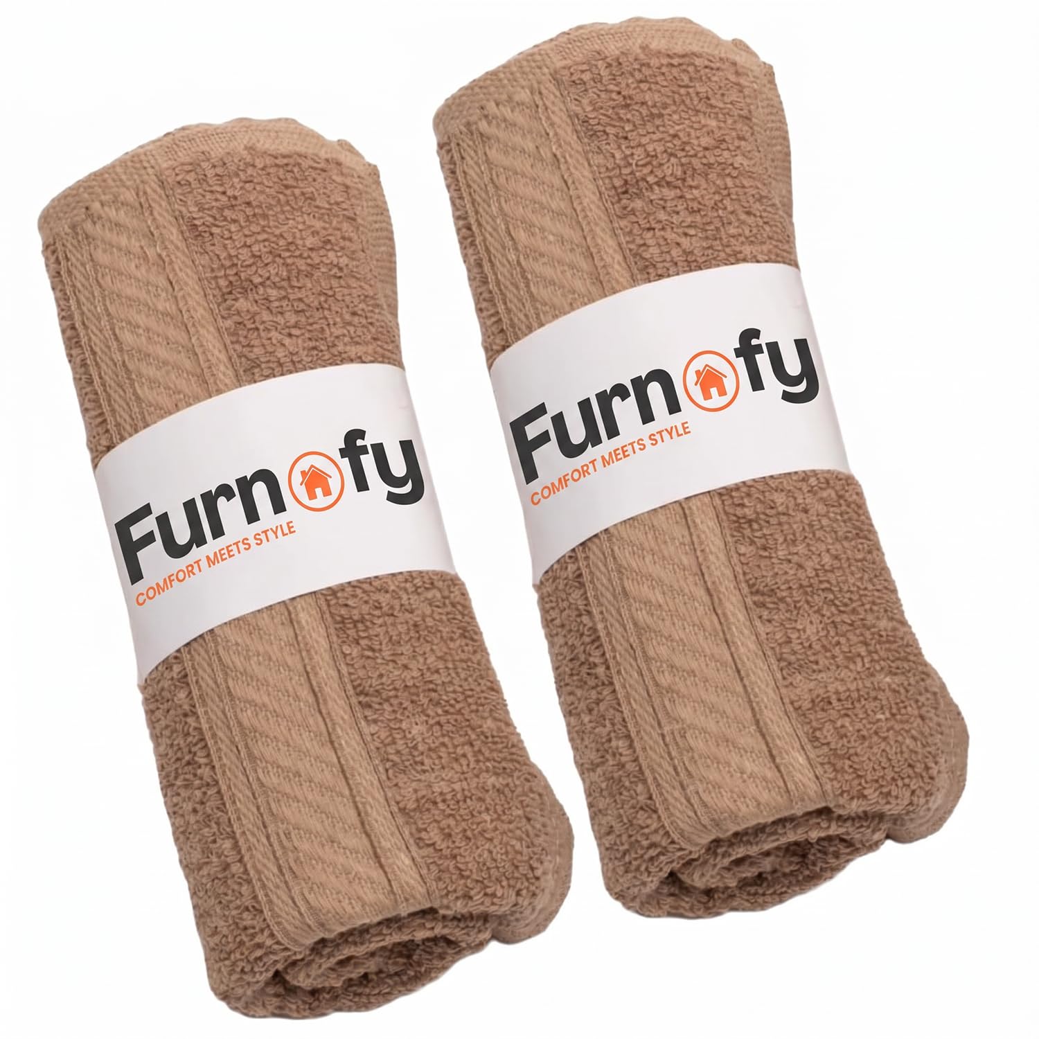 Furnofy Cotton 450 GSM Hand Towel Set of 2 Soft, Absorbent & Quick Dry Towel for Gym, Home, Kitchen, Pool, Travel - (40x60 cm, Beige)