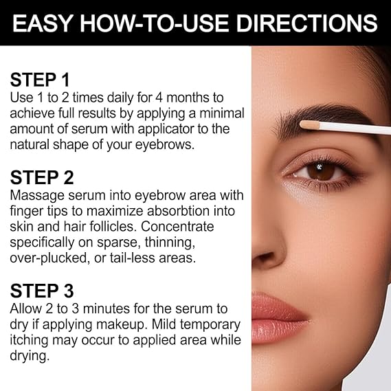 Volver BROW Enhancing Serum for Bolder Thicker Denser Eyebrows | Advanced Stem Cell Formula with Minimal Ingredients for women and men | Clinically Tested and Dermatologist Approved | MADE IN USA 10ml