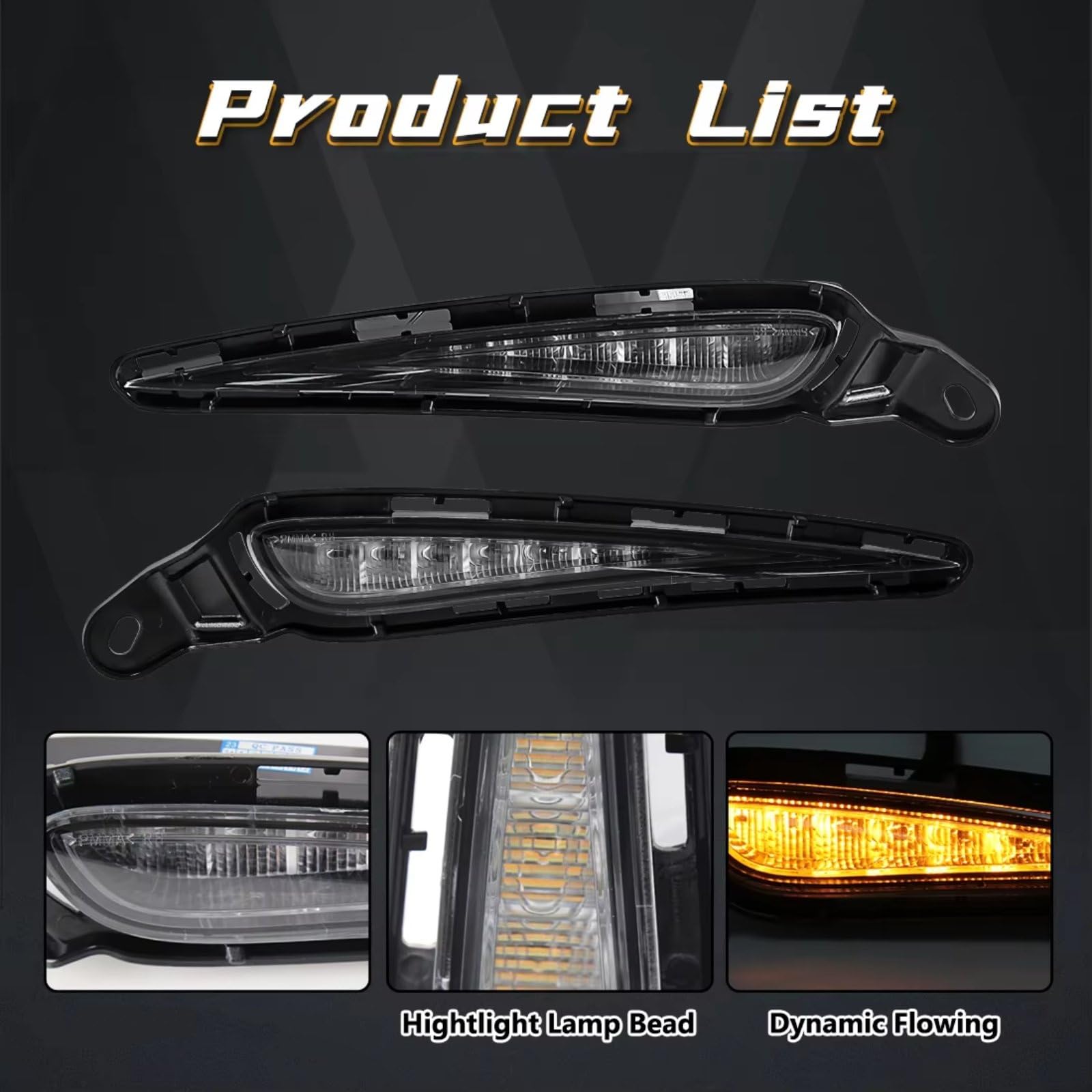 Faros Antiniebla Delantero Para Toyota Para Vitz 2017-2019: Luces diurnas LED (DRL) intermitentes faros antiniebla color blanco y amarillo