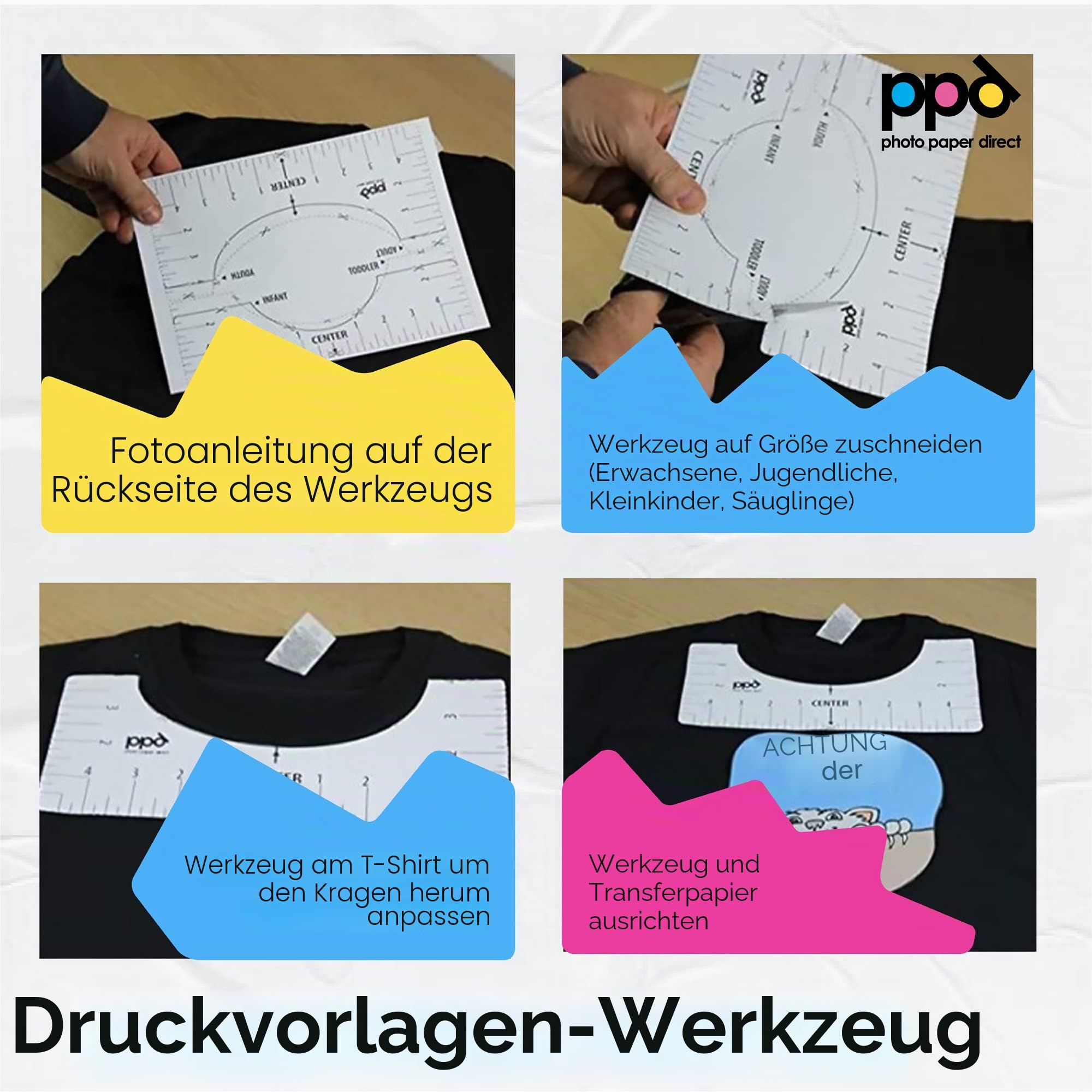 PPD 50 Blatt A4 Premium Transferpapier Inkjet für Helle Textilien
