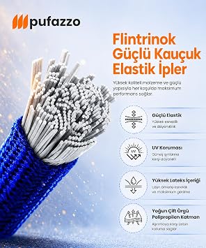 Kancalı Bagaj Gergi Lastiği - Paslanmaz Çelik Çift Kancalı, Motor ve Bisiklet Sabitleme Lastiği - 3 Farklı Boy (Mavi, 30-60-90cm)