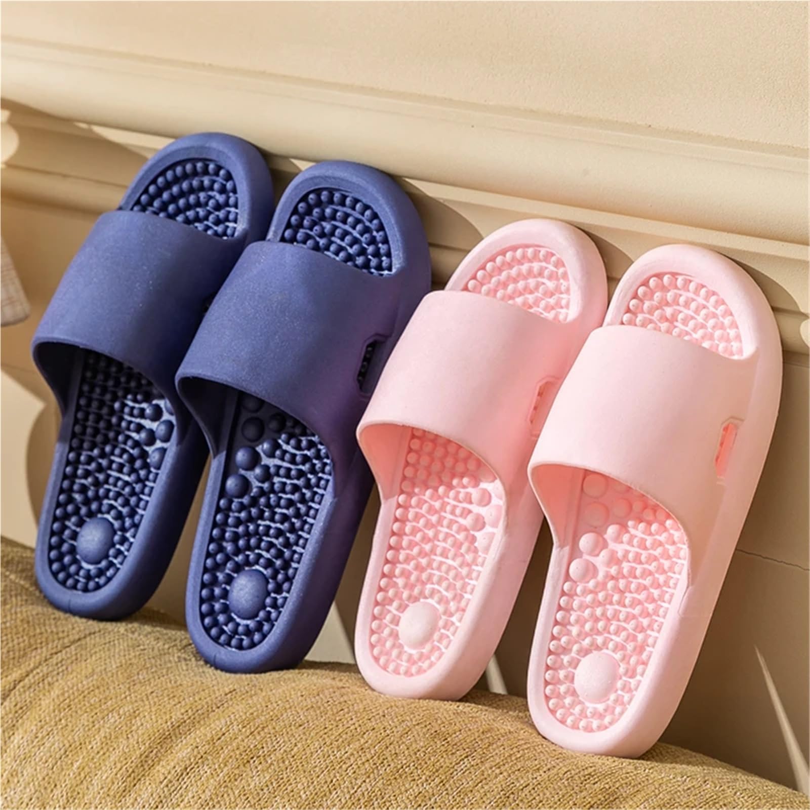 Ciabatte Donna Estive Pantofole estive Tinta Unita, Concise, Antiscivolo, da Bagno, da Interno, da Uomo e da Donna, da Donna(Gray,42-43)