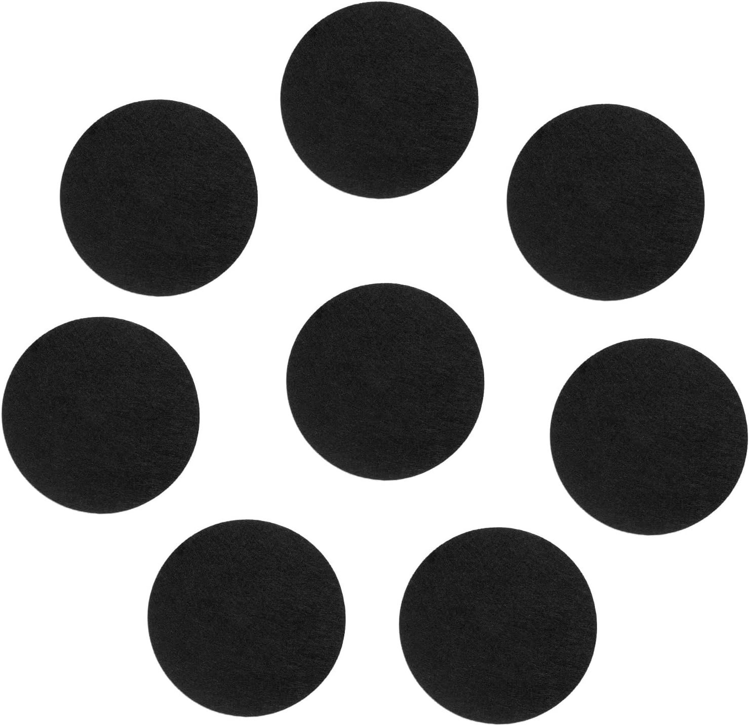 8pcs 3 Inch Round Adhesive Backed Felt Non-Slip Felt Sheets Furniture Pads for Household Applications, Clothing Decorations, Tablecloths and Mats, Black