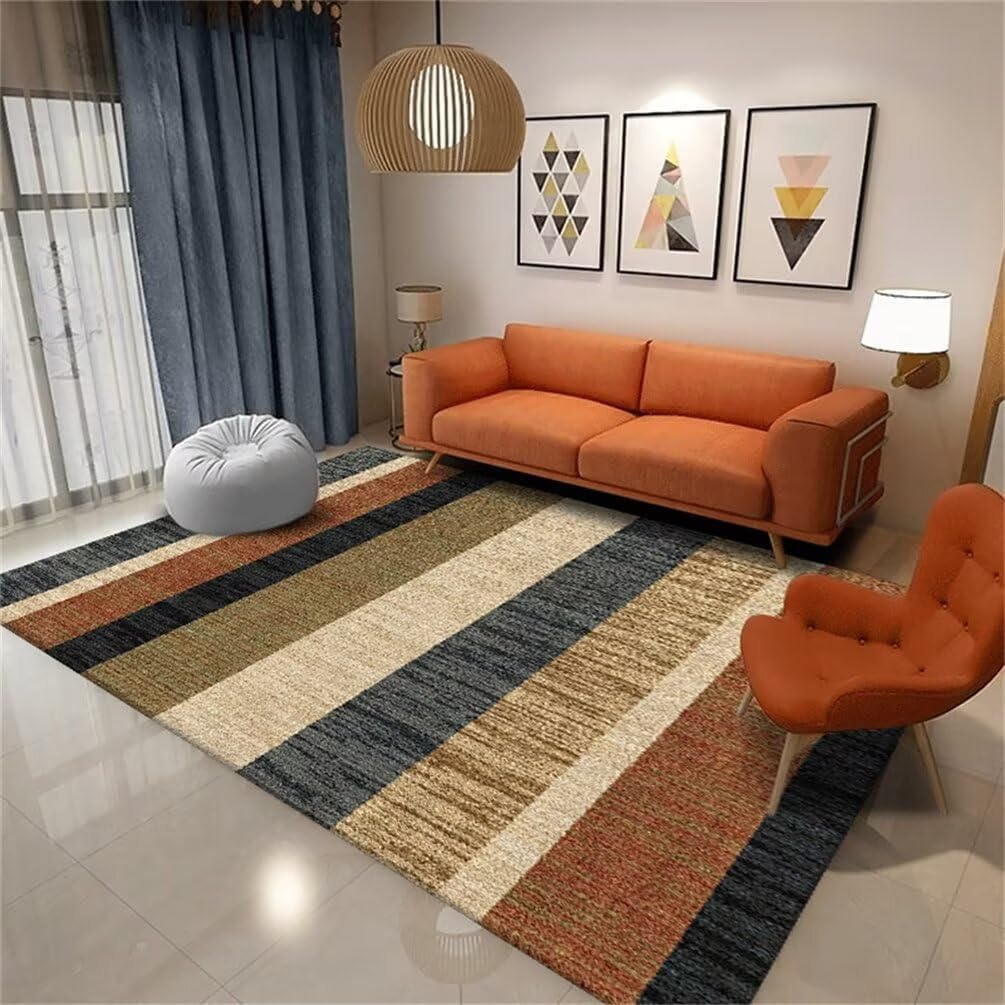 Grand tapis géométrique simple et moderne multicolore 120x180cm