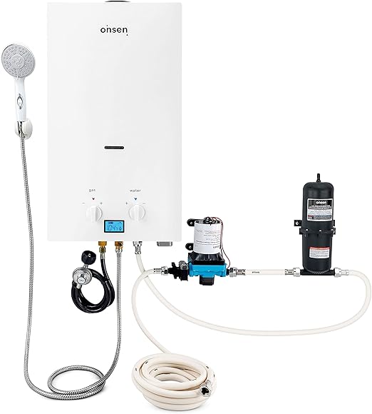 Onsen 10L Portable Tankless Propane Water Heater with Water Pump