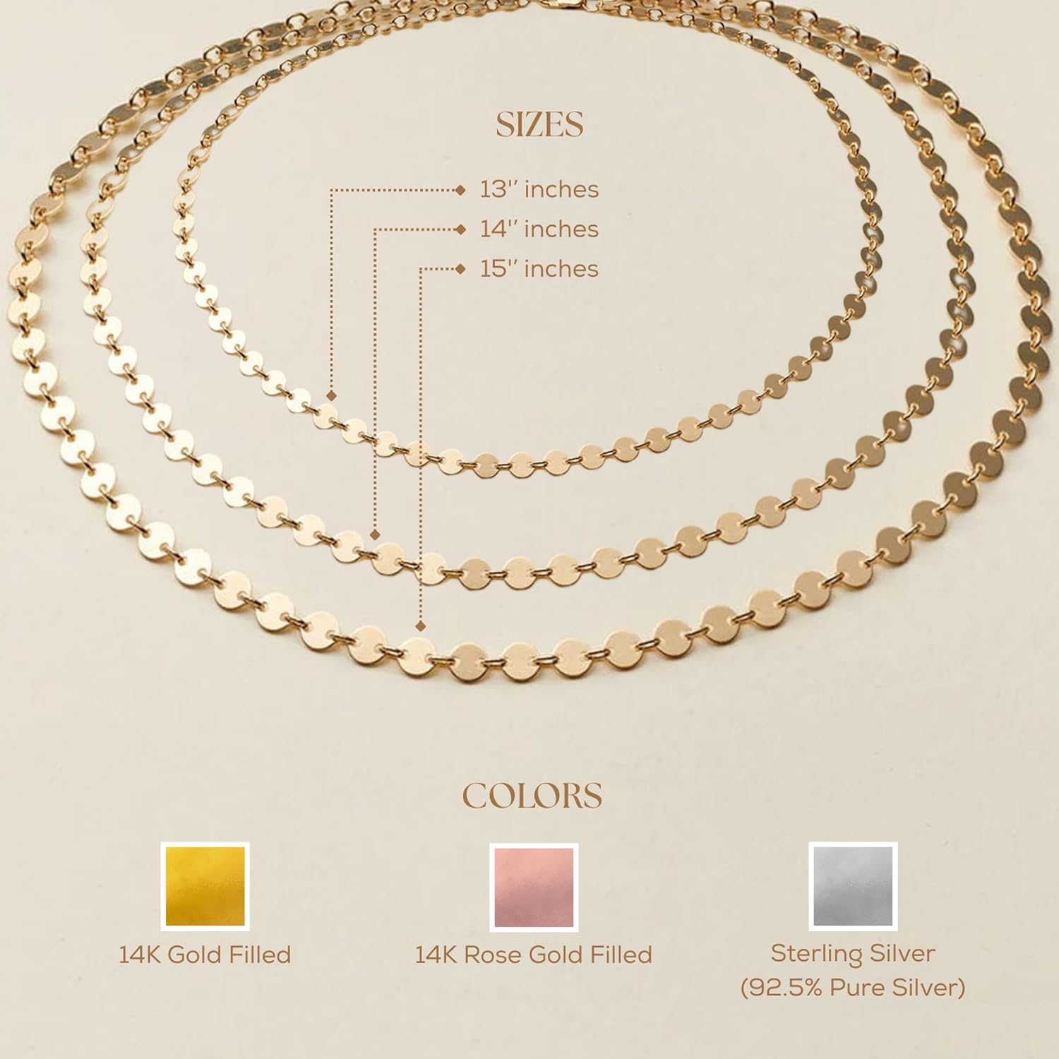 Made By Mary Poppy Choker Necklace – Delicate Linked Circle Necklace | Minimalist Layering Jewelry for Women | Everyday Elegant Necklace | Handmade Premium Jewelry Gift