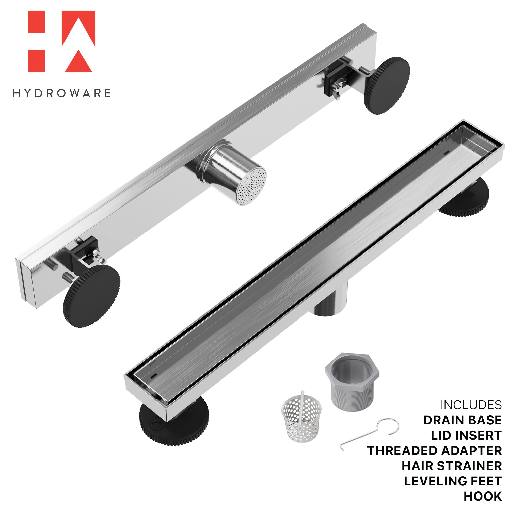 Linearer Duschablauf 30,5 Cm Aus Edelstahl SUS304 - Mit Fliesen-Einsatzgitter & Abnehmbarer Abdeckung