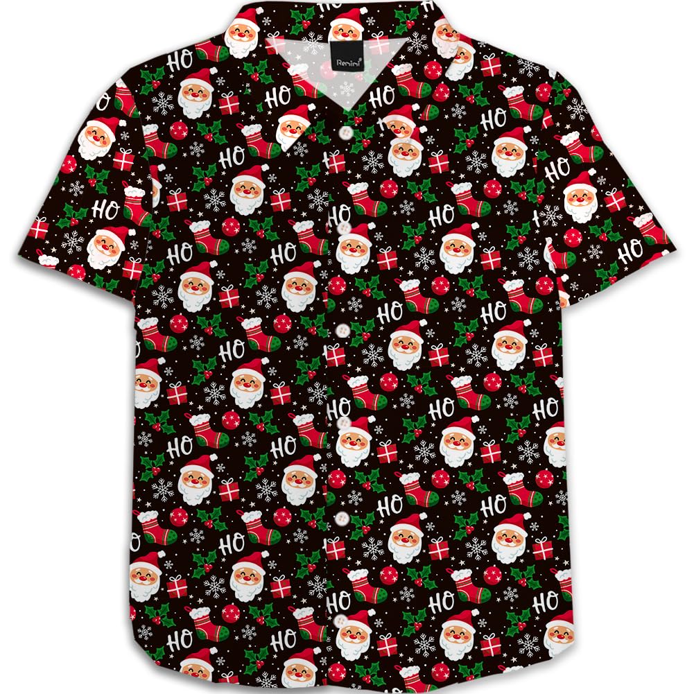 Remimi Unisex Kids Halloween Shirt Boys Pumpkin Ghost Shirts Hawaii Button Up Tops 5-14 Years