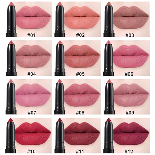 Miniatura 2 de Juego de lápices labiales de 3 colores, lápiz labial de crayón elástico, de larga duración, resistente al agua, de alta pigmentación, no se
