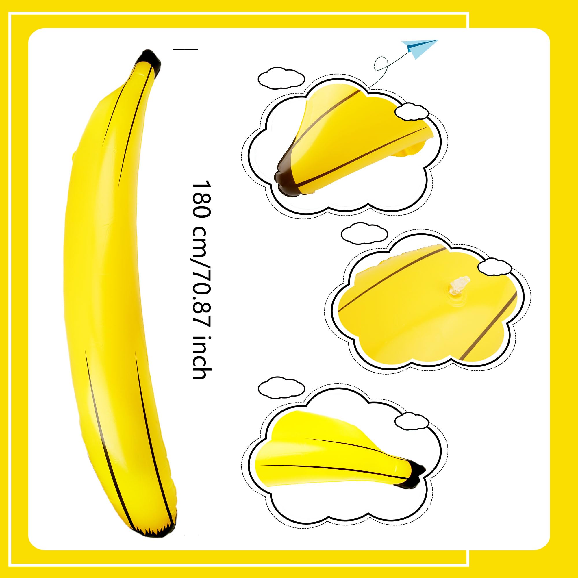 Soanrun 2 Pack 70 Inch Inflatable Banana Large Blow Up Banana Giant Banana Balloon for Indoor Outdoor Bachelorette Summer Pool Party - Image 2