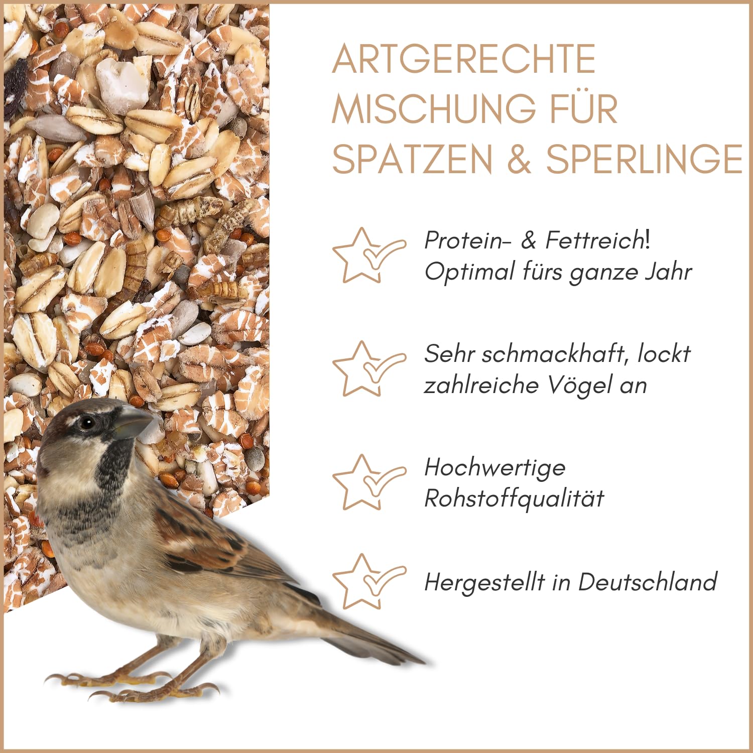 Supravit Spatzenfutter & Sperlingsfutter 25kg – Premium Wildvogelfutter