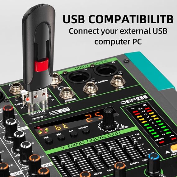 Depusheng PA16 Professional 16 channel mixer DJ controller with 256 DSP effects Bluetooth input USB player 48V phantom power