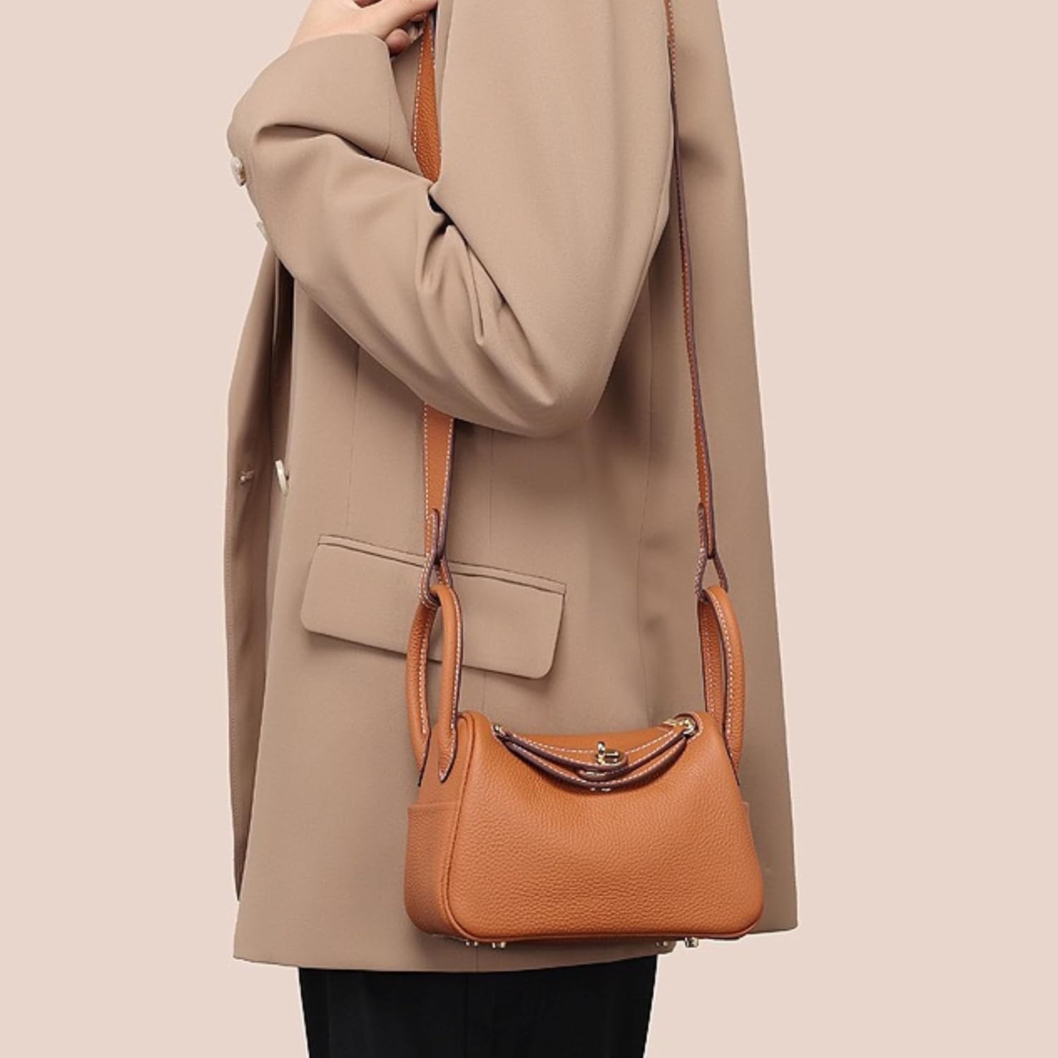 Shoulder Bag With Zipper Small Leather Crossbody Bags For Women Purse Handbags - Image 2