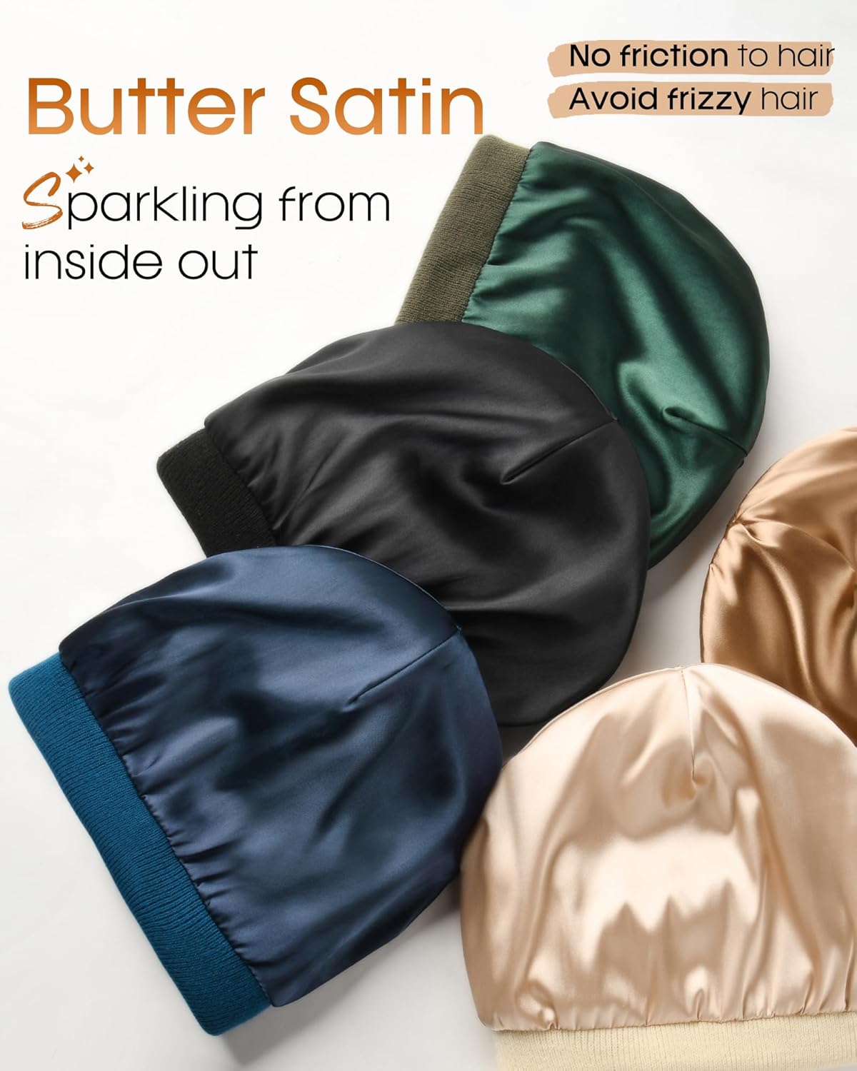 FURTALK Womens Winter Warm Satin Lined Beanie Hats Silk Lining Unisex Knit Slouchy Caps - Image 2