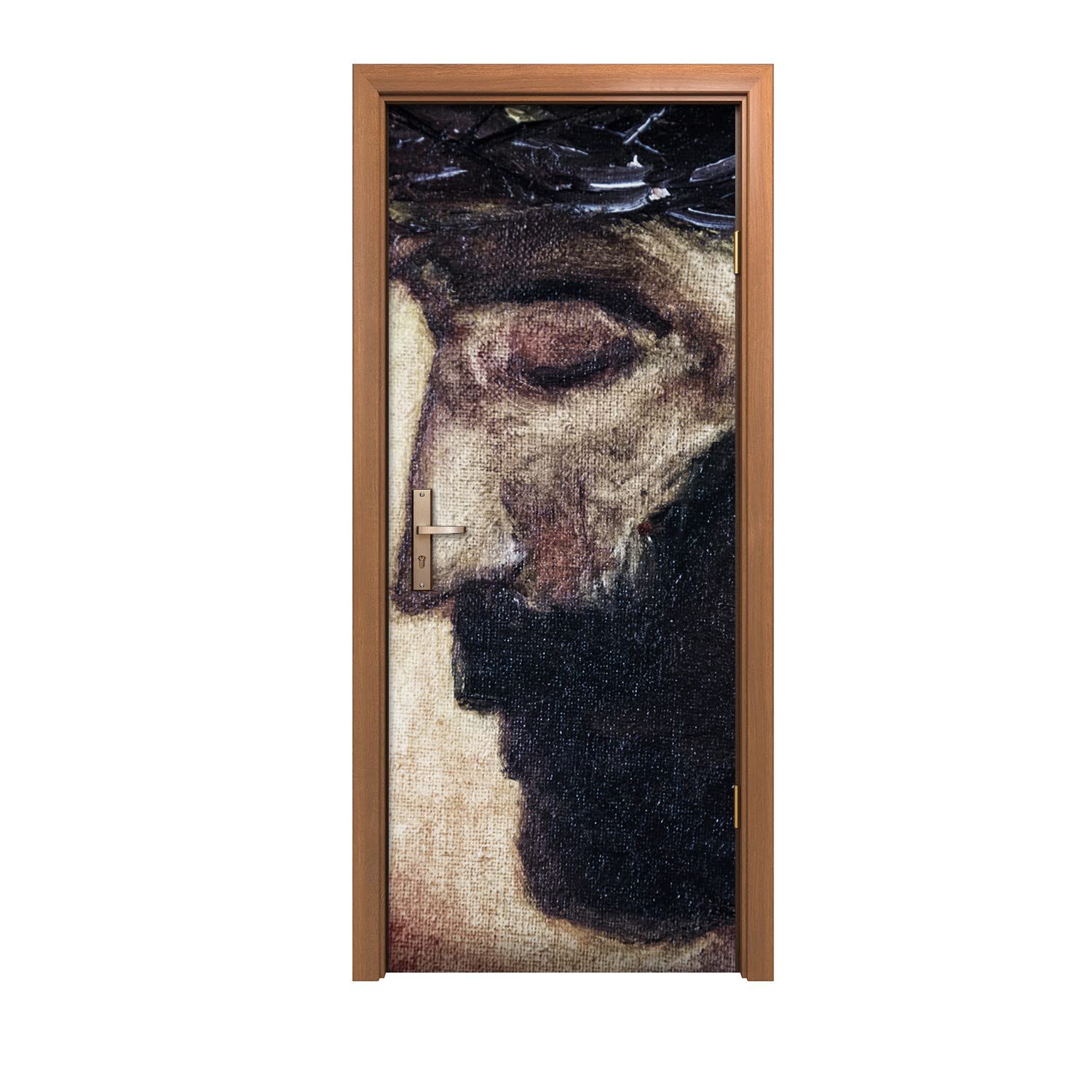 Jésus dans la couronne autocollant de porte 90x200cm pour décoration murale